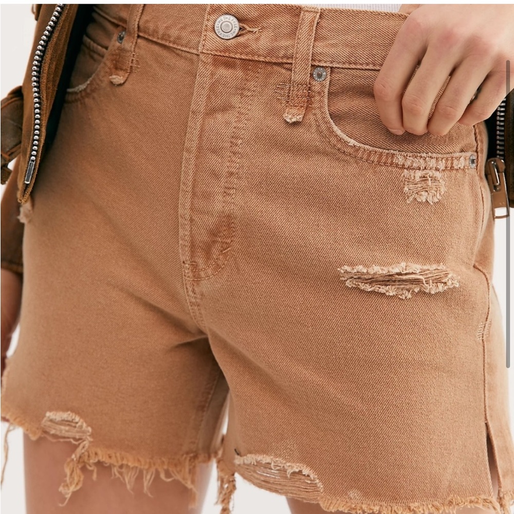 We The Free High Rise Makai Cutoff Shorts Tan 27